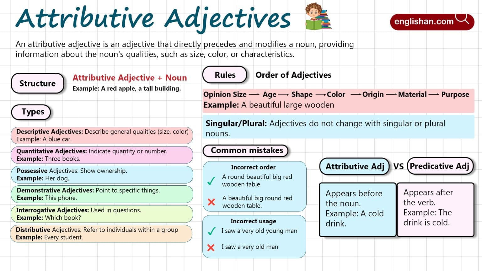 Attributive Adjectives In English With Examples