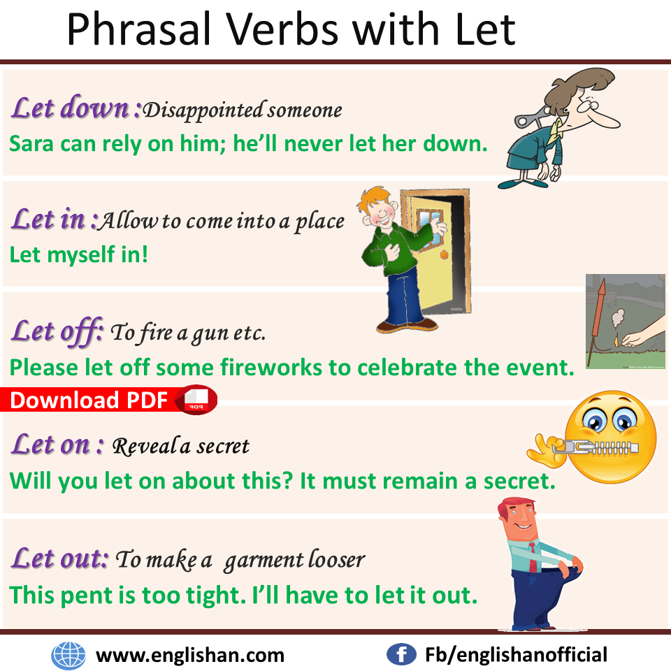 Phrasal Verbs with let with Sentences and Meanings Download PDF Lesson