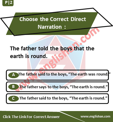 Choose the Correct Direct Narration | Exercise with Solution |Englishan 