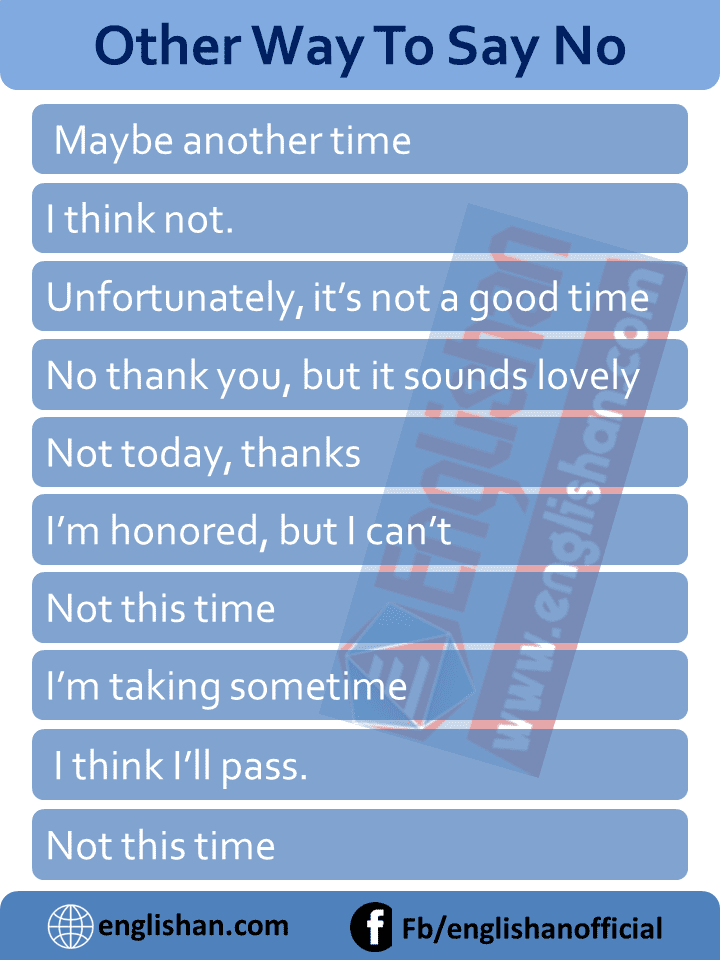 Other Way To Say No| synonyms and related Words | Englishan