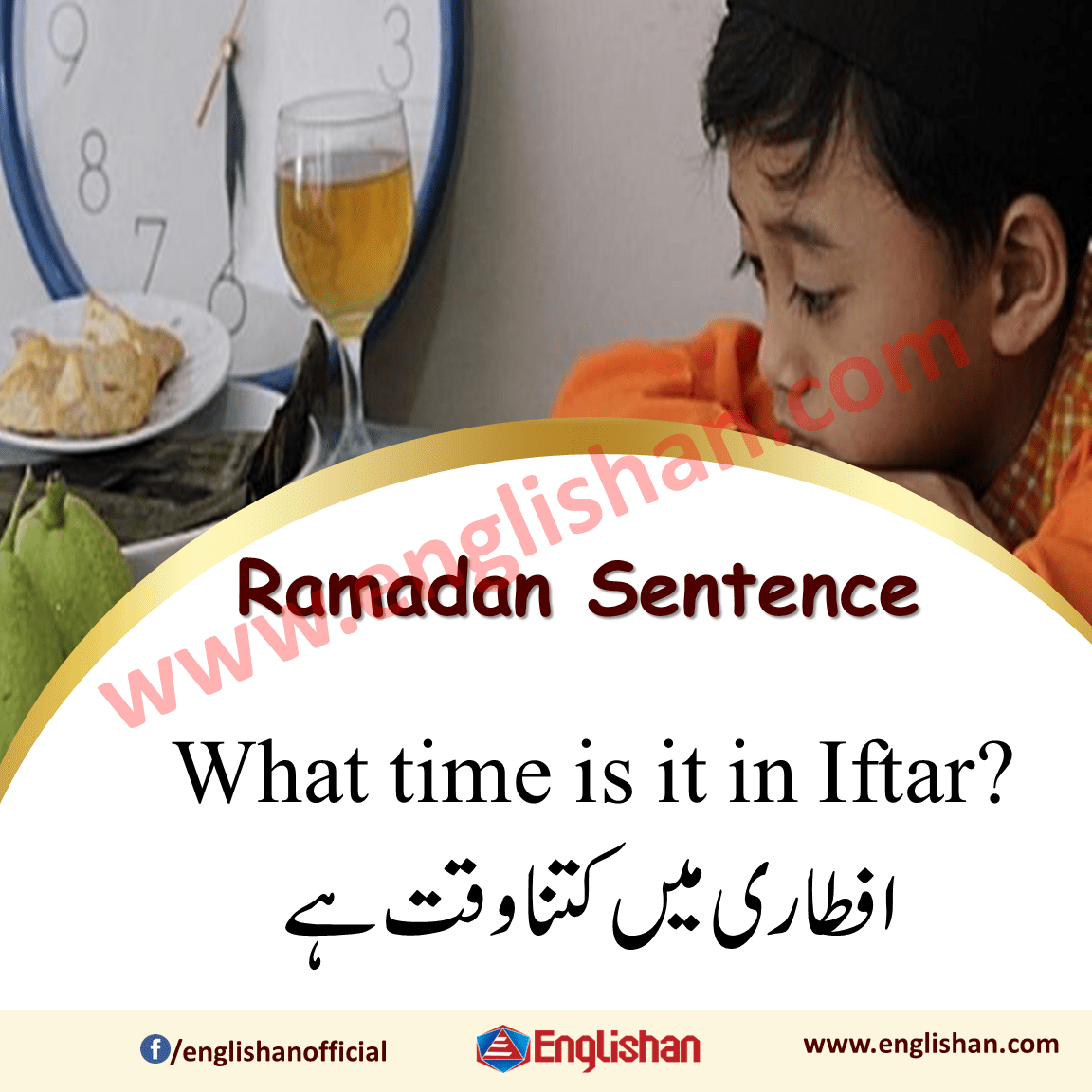 Ramadan Vocabulary with Sentences in English to Urdu