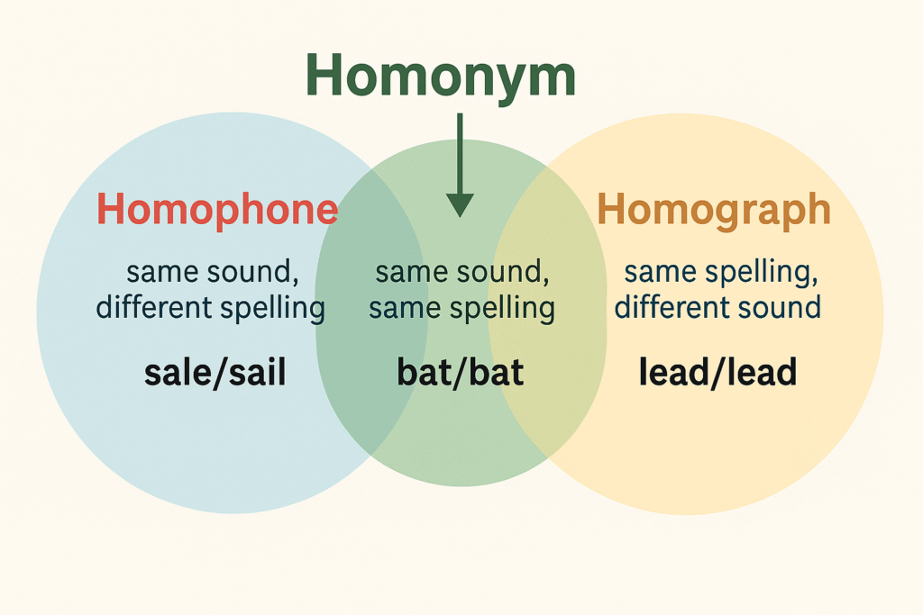 Homonyms vs Homophones vs Homographs