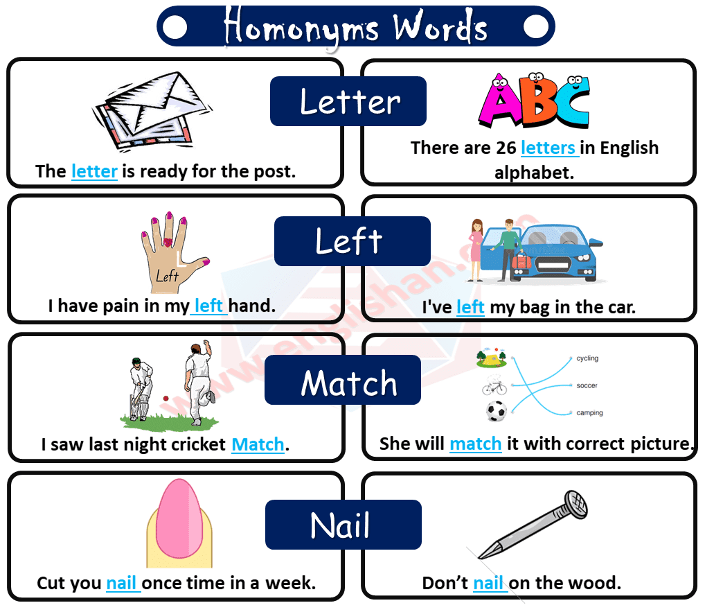 Same Sound Words List