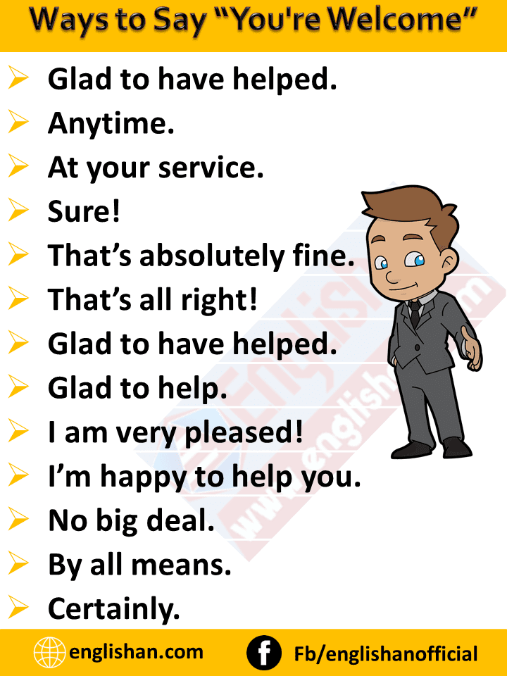 Ways to Say “You're Welcome”