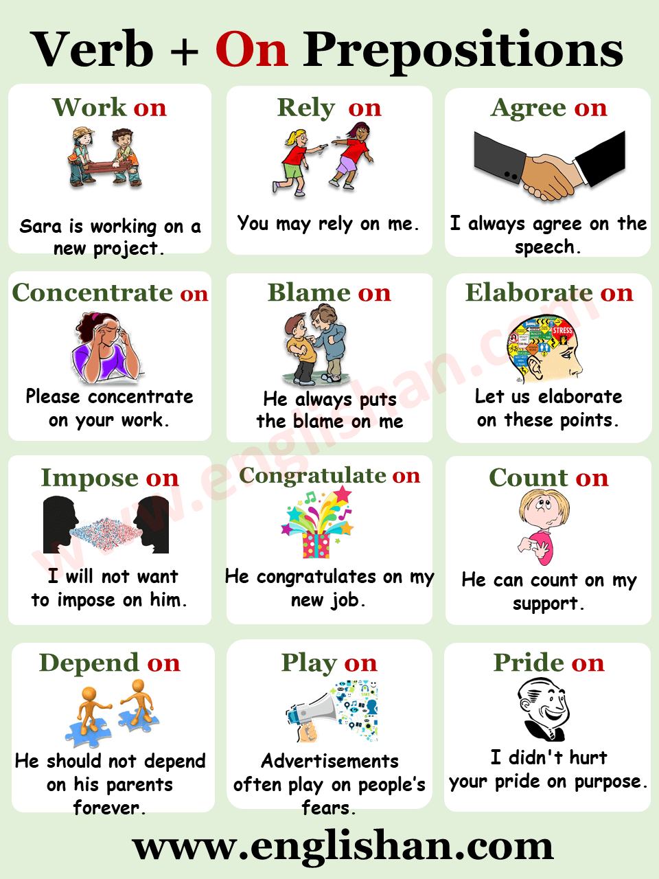 Verb + Preposition List With Meaning