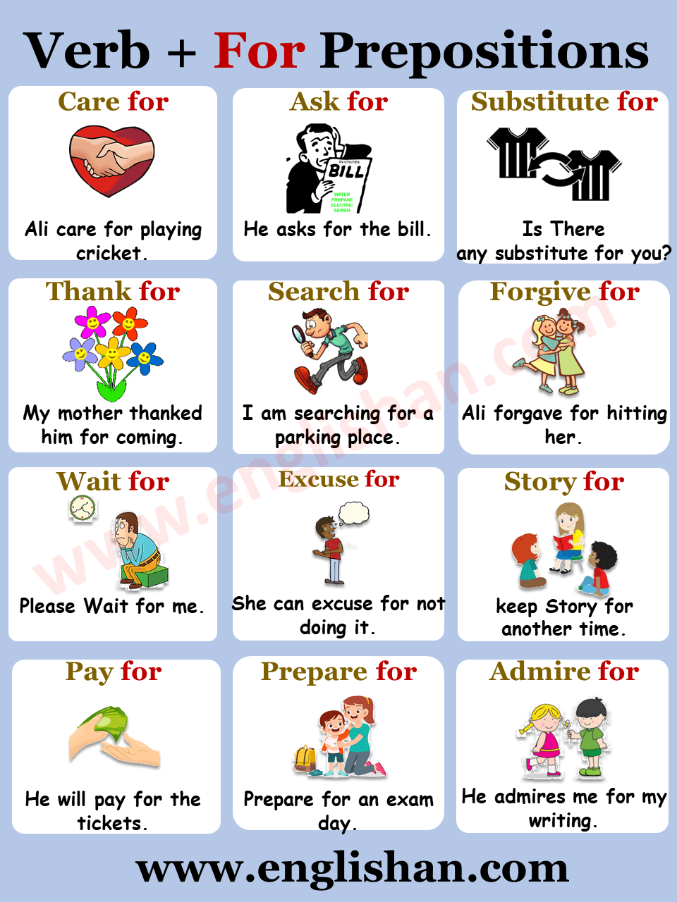 List of Verb + Preposition Collocations Examples