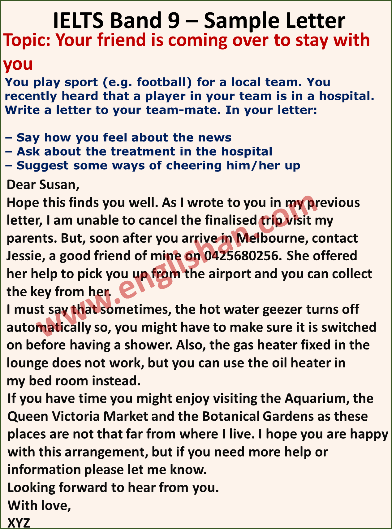 IELTS Letter Samples Band 9 PDF