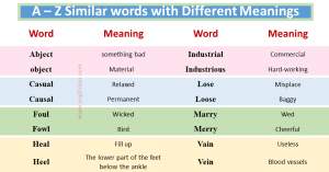 Same Word Different Meaning Examples
