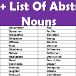 100 Abstract noun list of words