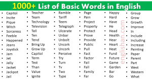 1000+ Common Words in English with Meanings and Examples