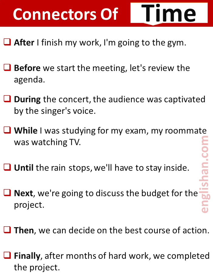 Connectors in English with Examples • Englishan