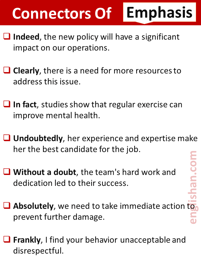 Connectors in English with Examples • Englishan