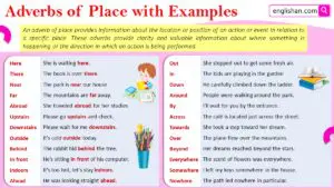 Adverbs of Place with Examples
