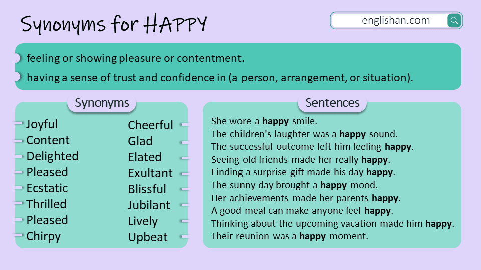 Synonyms for Happy with Examples