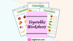 3 Vegetables Worksheets and Exercises with Answers in English