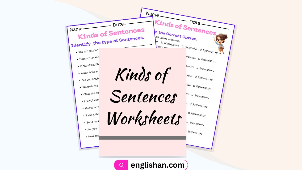 Kinds of Sentences Worksheets and Exercises