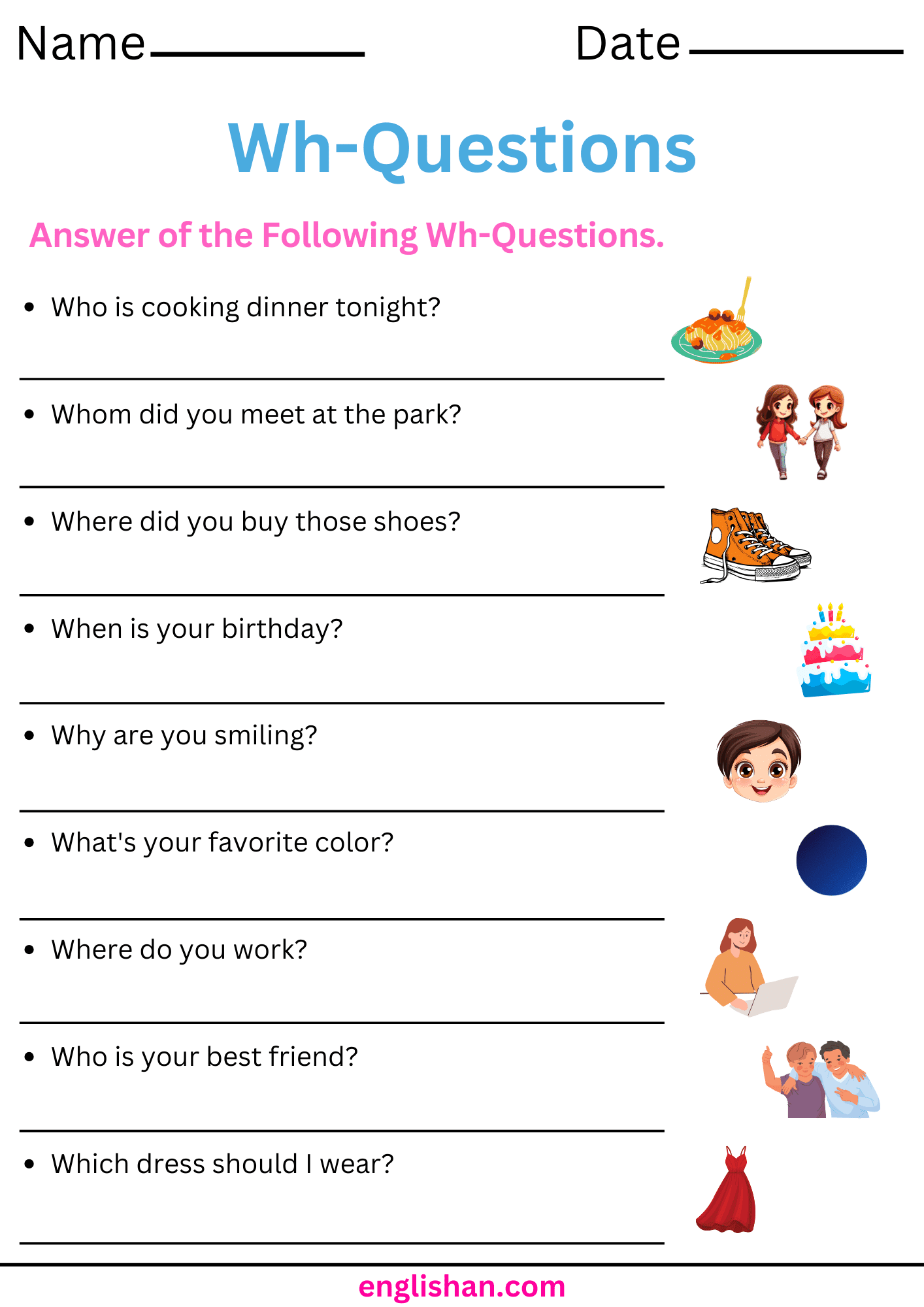 Wh Question Worksheets