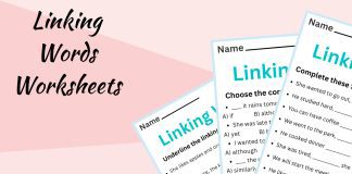 Linking Words Worksheets and Exercises