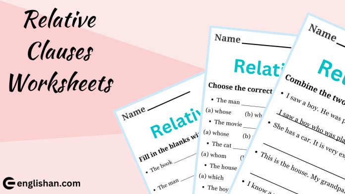 relative clauses worksheets for grammar learners