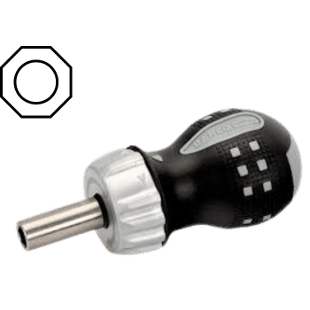 Stubby ratchet screwdriver