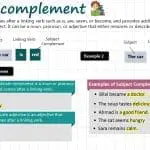 Subject complement in grammar with rules and examples