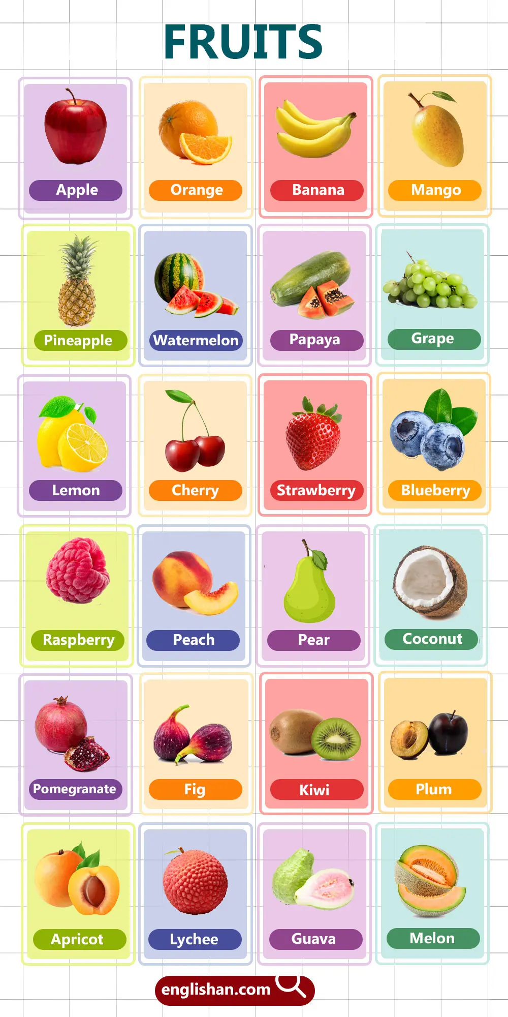 Fruits Names List for Kids