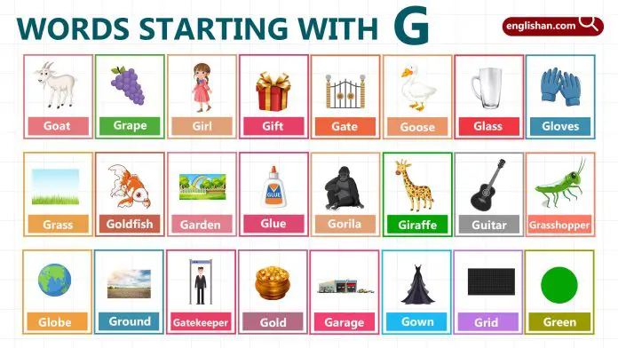 Words Starting with Letter G