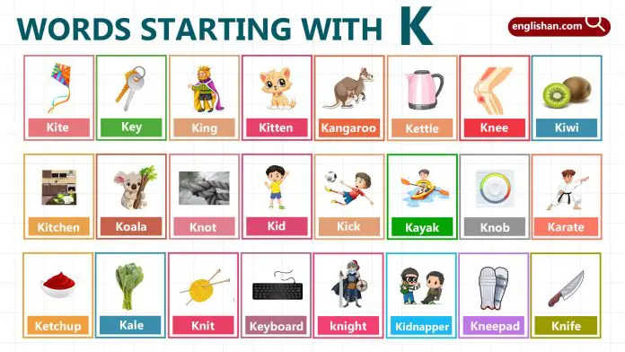 Words Starting with Letter K