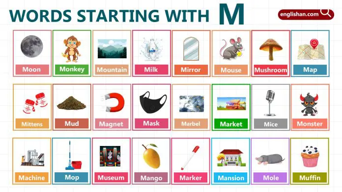 Words Starting with Letter M