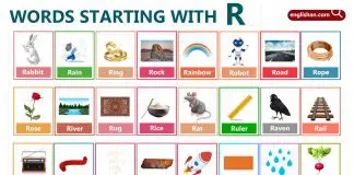 Words Starting with Letter R