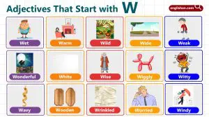 Adjectives that start with W for learners with meanings and examples.