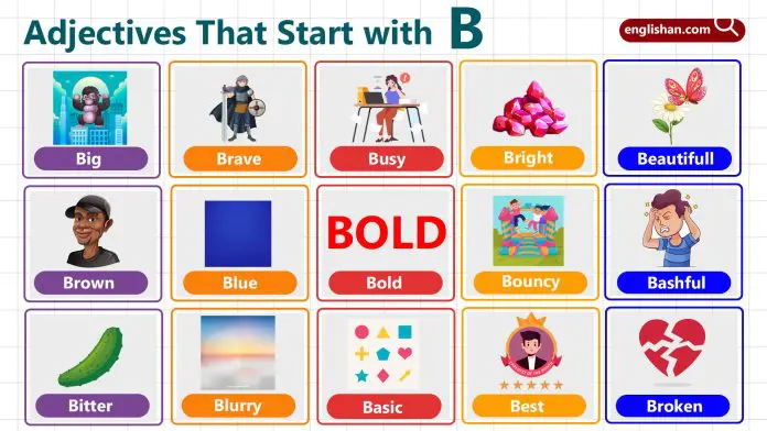 Adjectives with Letter B