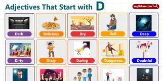 Adjectives with Letter D