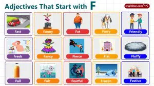 Adjectives that start with F such as friendly, funny, and fearless used to describe people and feelings in English.