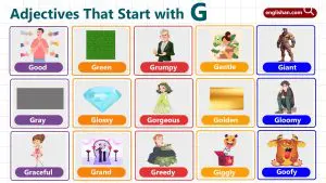 Adjectives that start with G such as gentle, generous, and genuine used to describe people, feelings, and tone in English.