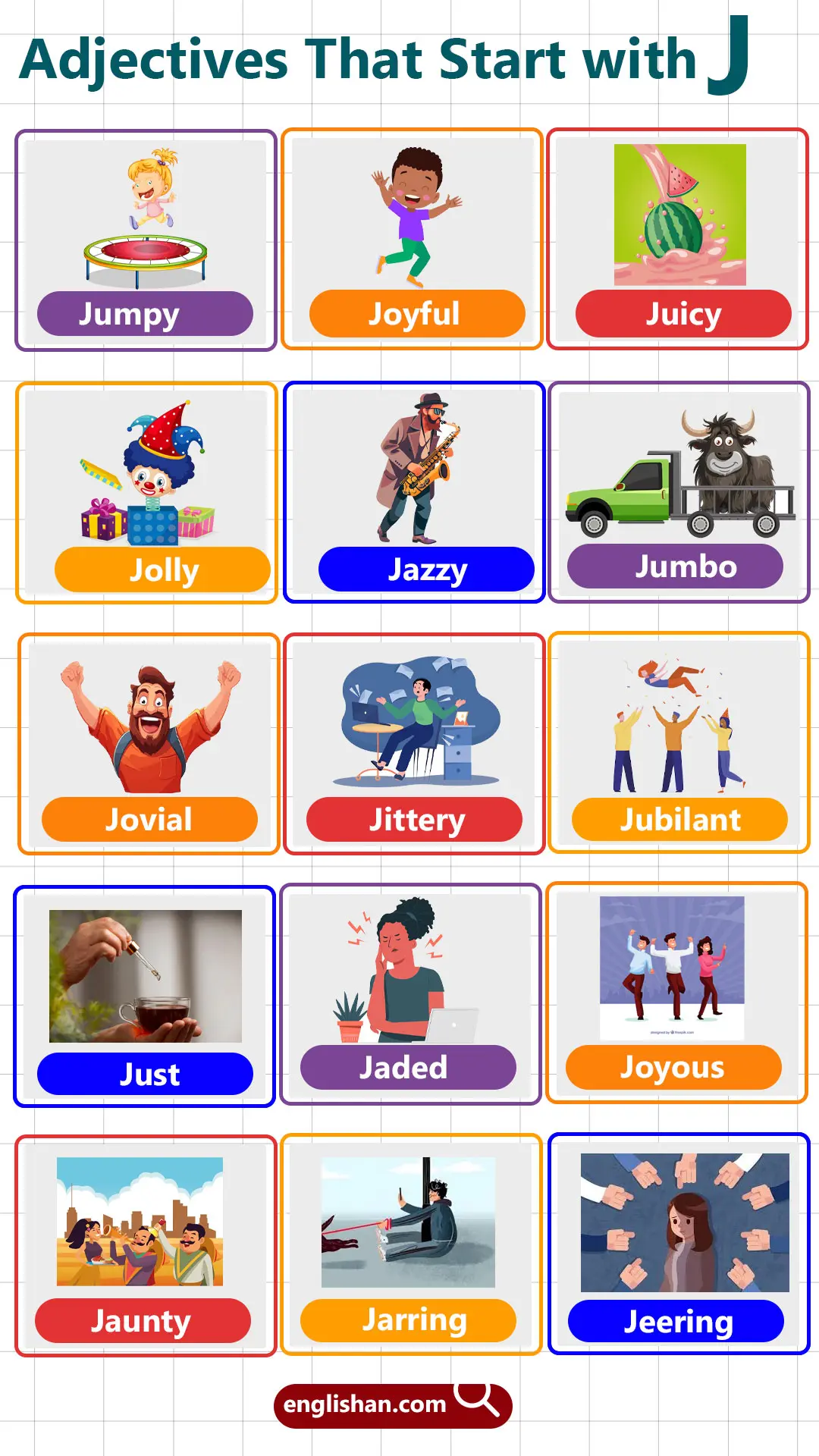 Adjectives with Letter J