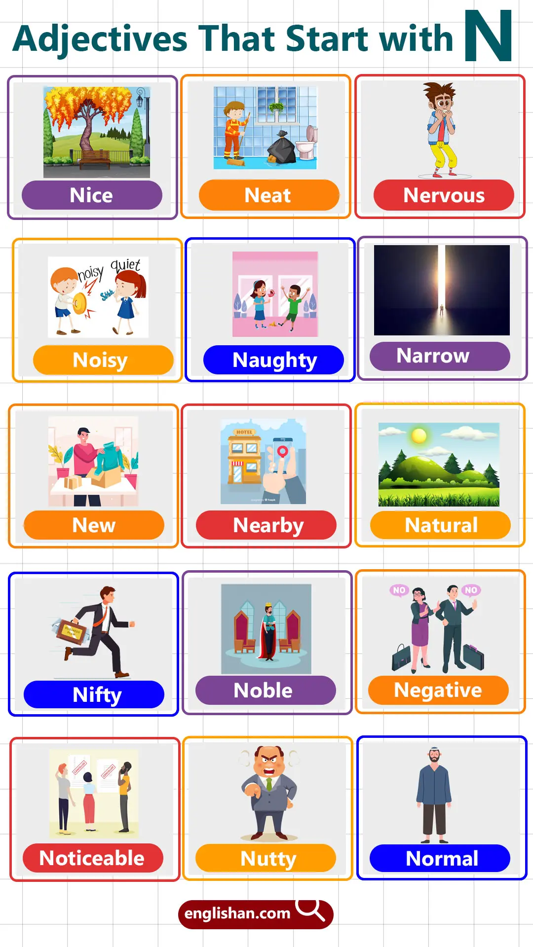 Adjectives with Letter N