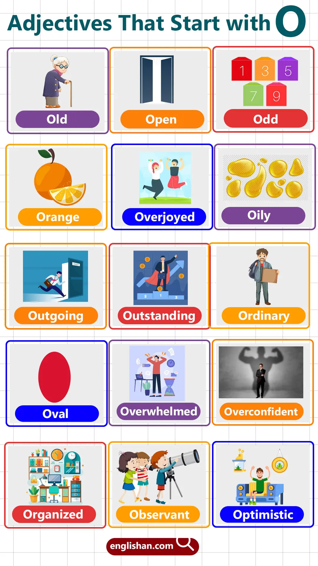 Adjectives with Letter O