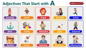 Adjectives that start with A in English with examples and meanings