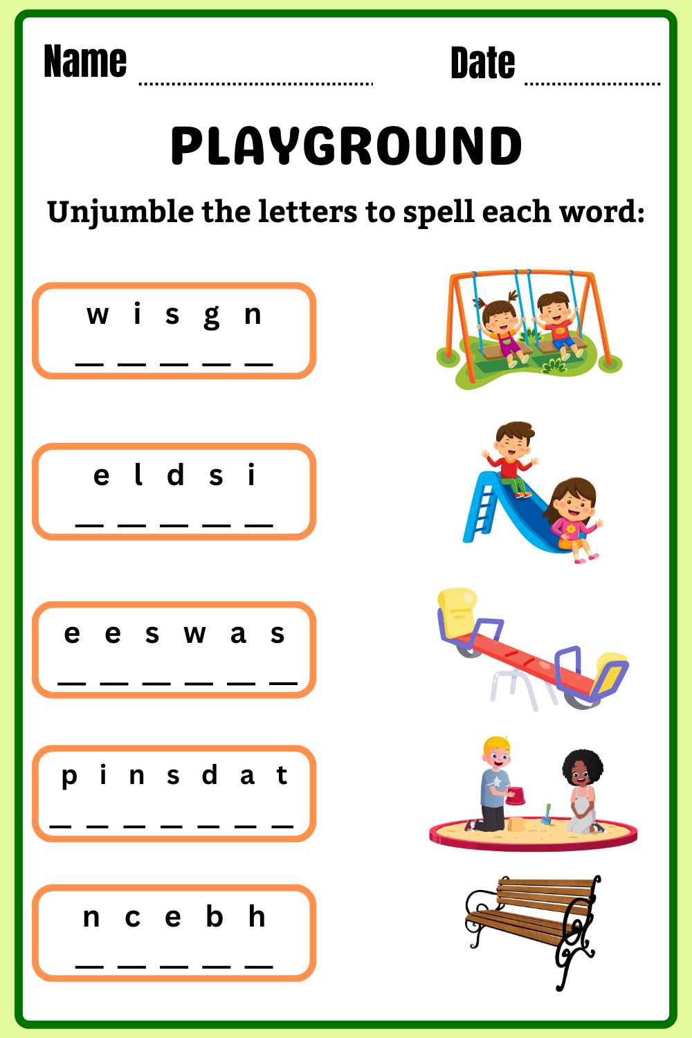 Arrange the Jumble Words Worksheet 1