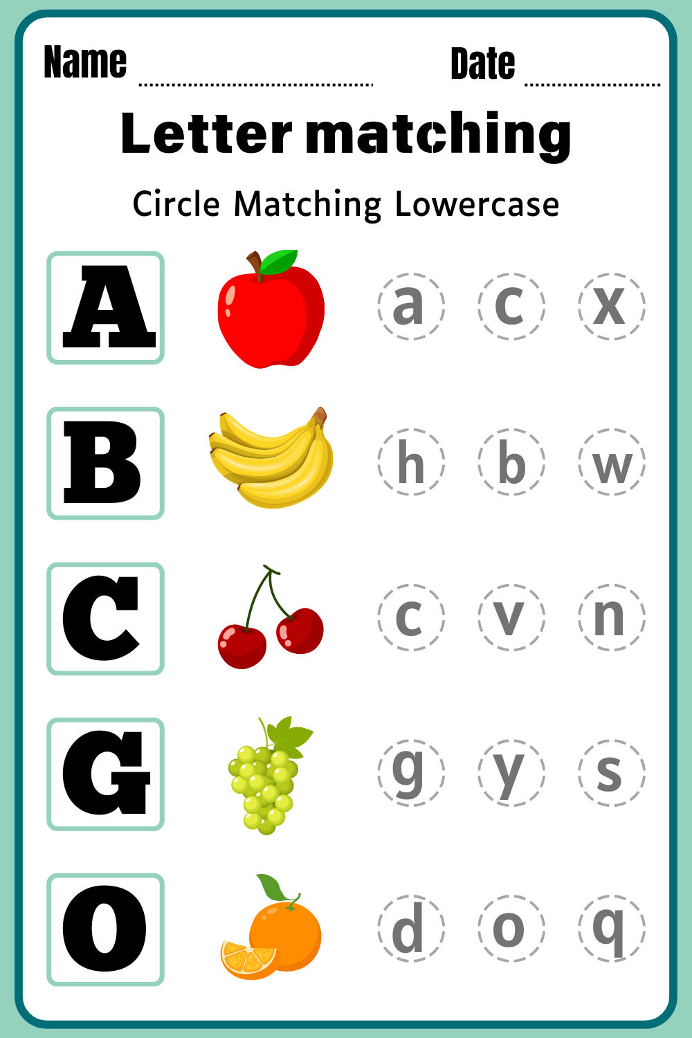 Letter Matching Worksheets Free High Quality PDF Download Letter Matching Worksheets Free High Quality PDF Download