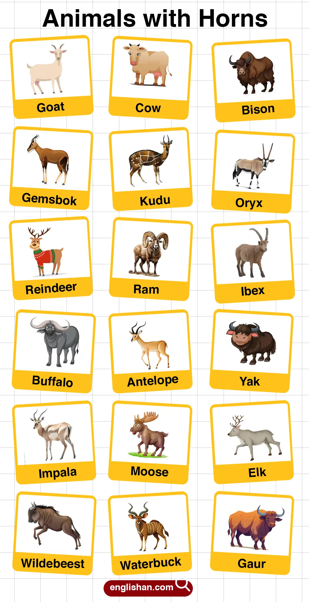 List of Animals with Horns