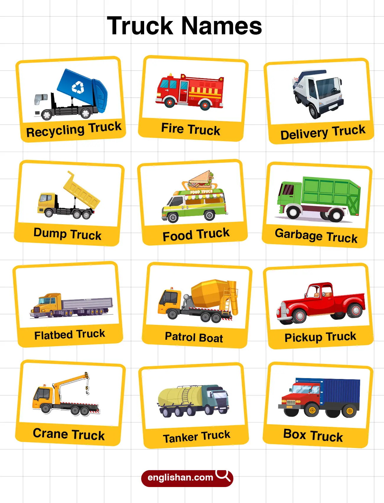 List of Trucks for Kids