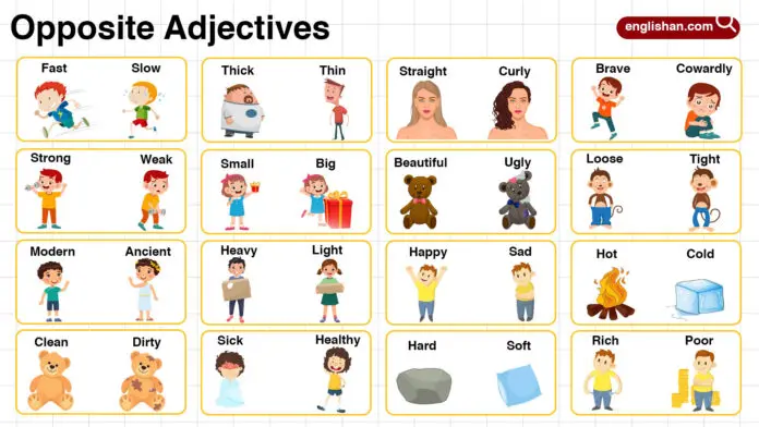 Opposite Adjectives with Pictures