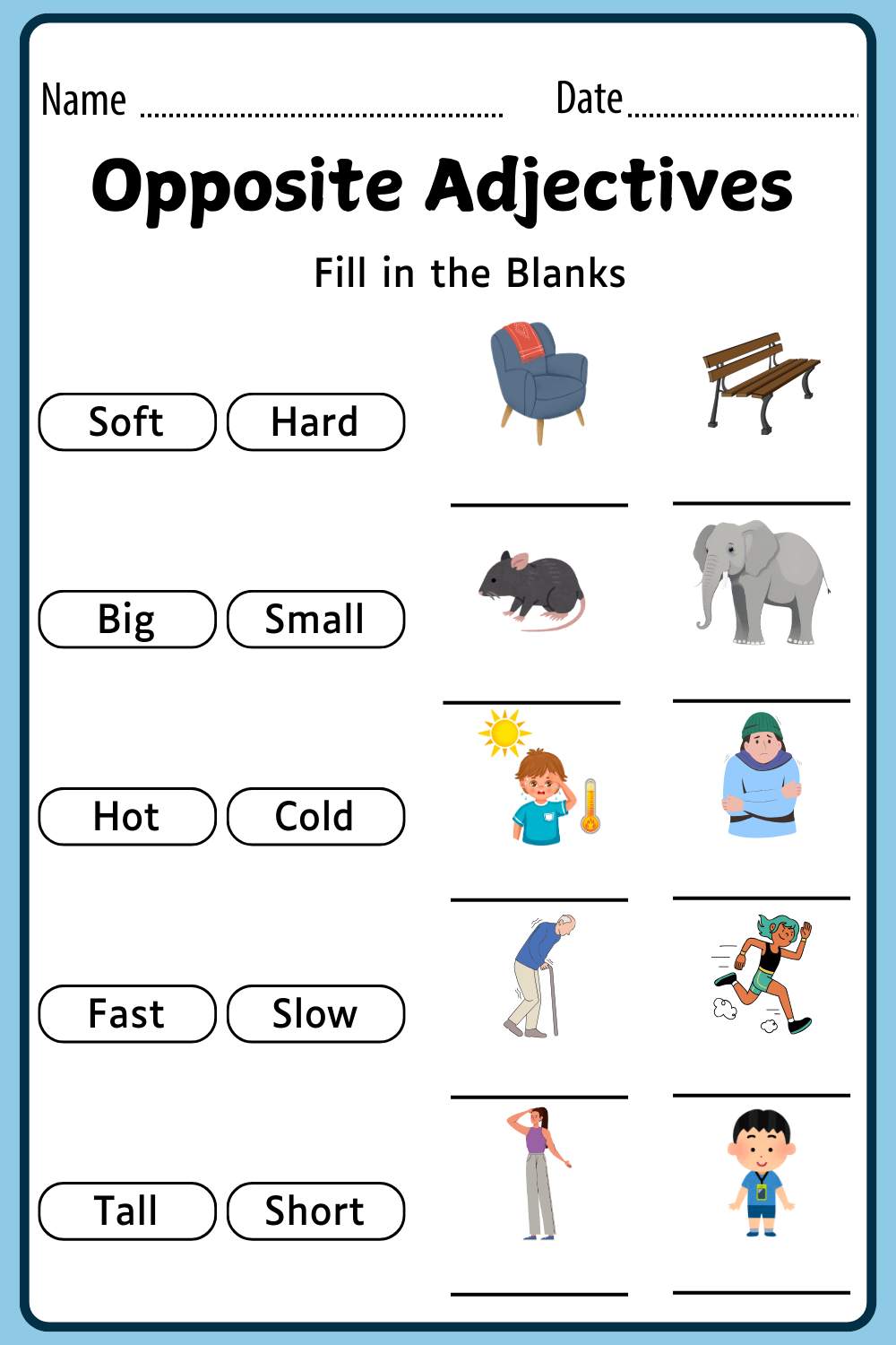 Opposite Adjectives Worksheet 1