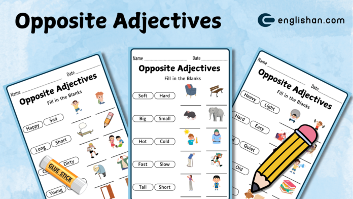 Opposite Adjectives Worksheets Download Printable