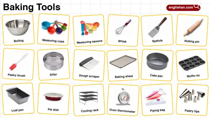 Baking tools names with pictures