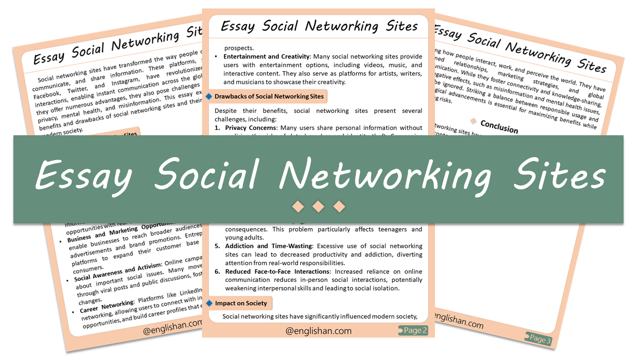 Social Networking Sites Essay – 10 Lines, 250 Words, and 500 Words