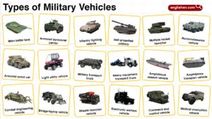 Types of military vehicles with names and pictures