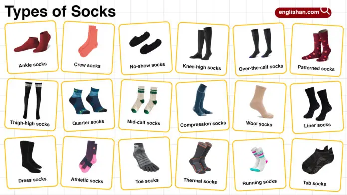 Types of Socks – Names and Styles with Pictures